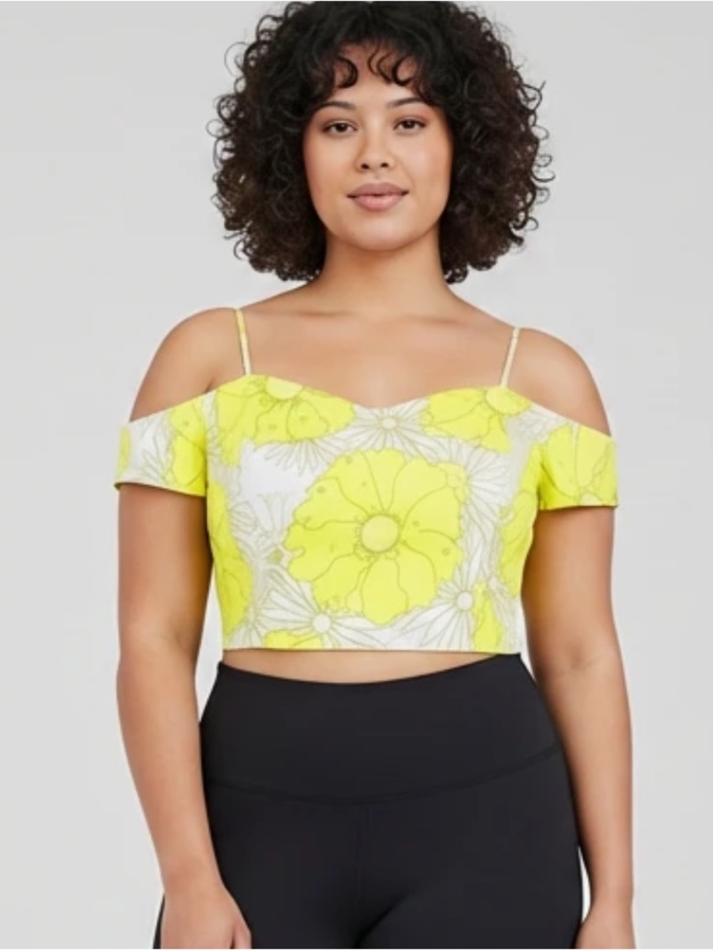 Topshop floral cropped top size 2